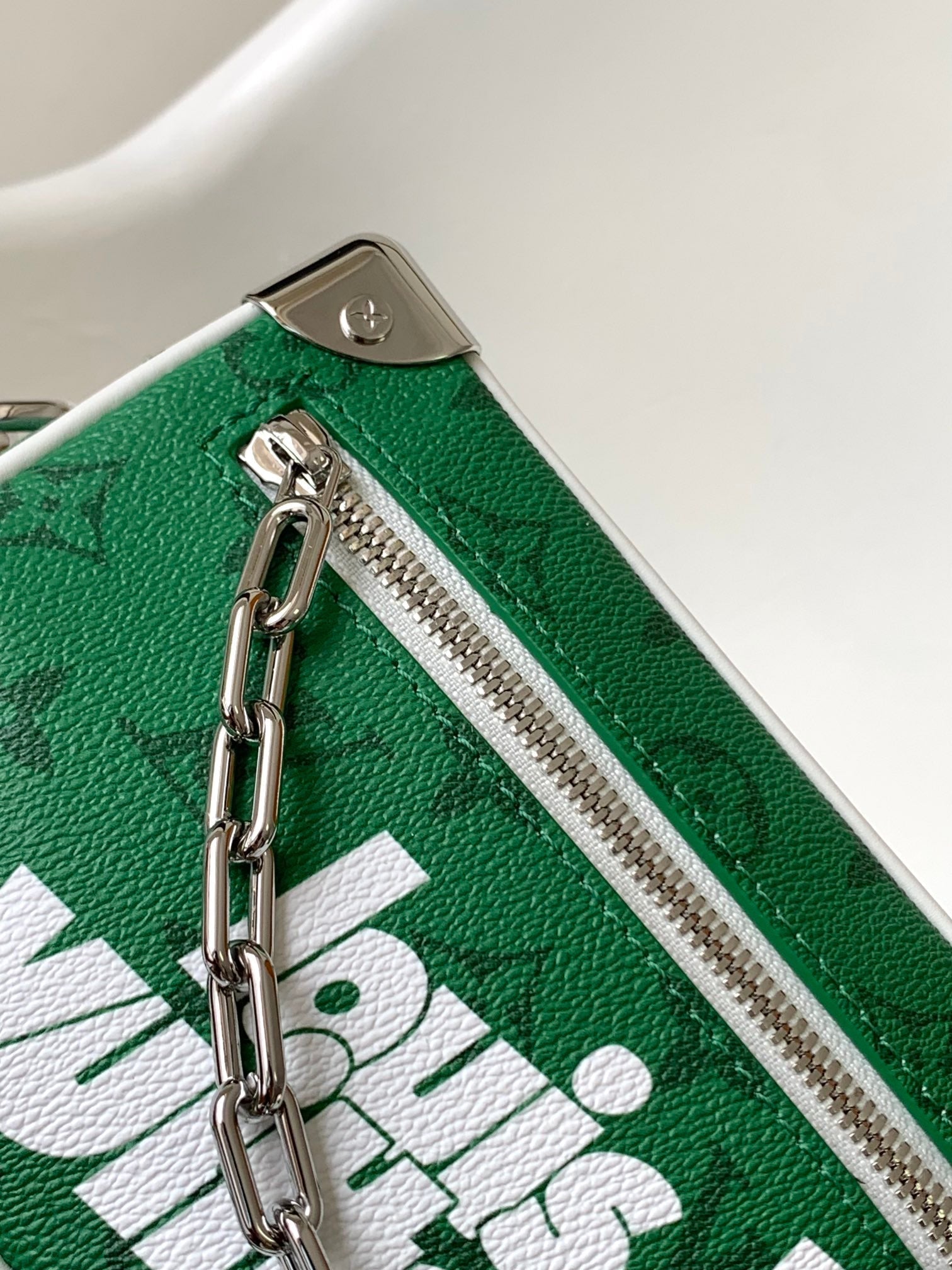 Lv M80816 Mini Soft Trunk 18.5 Green Monogram Canvas HW
