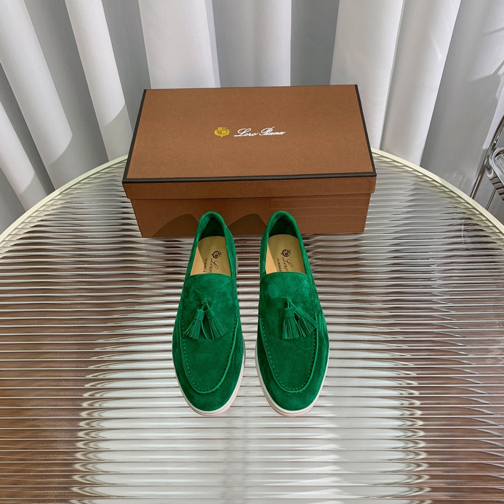 lp dot sole walk loafer green suede