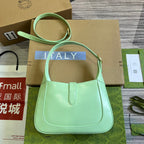 GG JACKIE SMALL 28 SHOULDER BAG IN LIGHT GREEN CALFSKIN