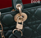 medium lady d-joy 26 dark green lambskin