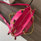 Loewe Small Paseo Chain Shoulder Bag Hot Pink Calfskin