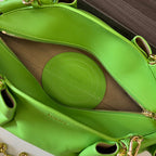 Loewe Small Paseo Chain Shoulder Bag Green Calfskin