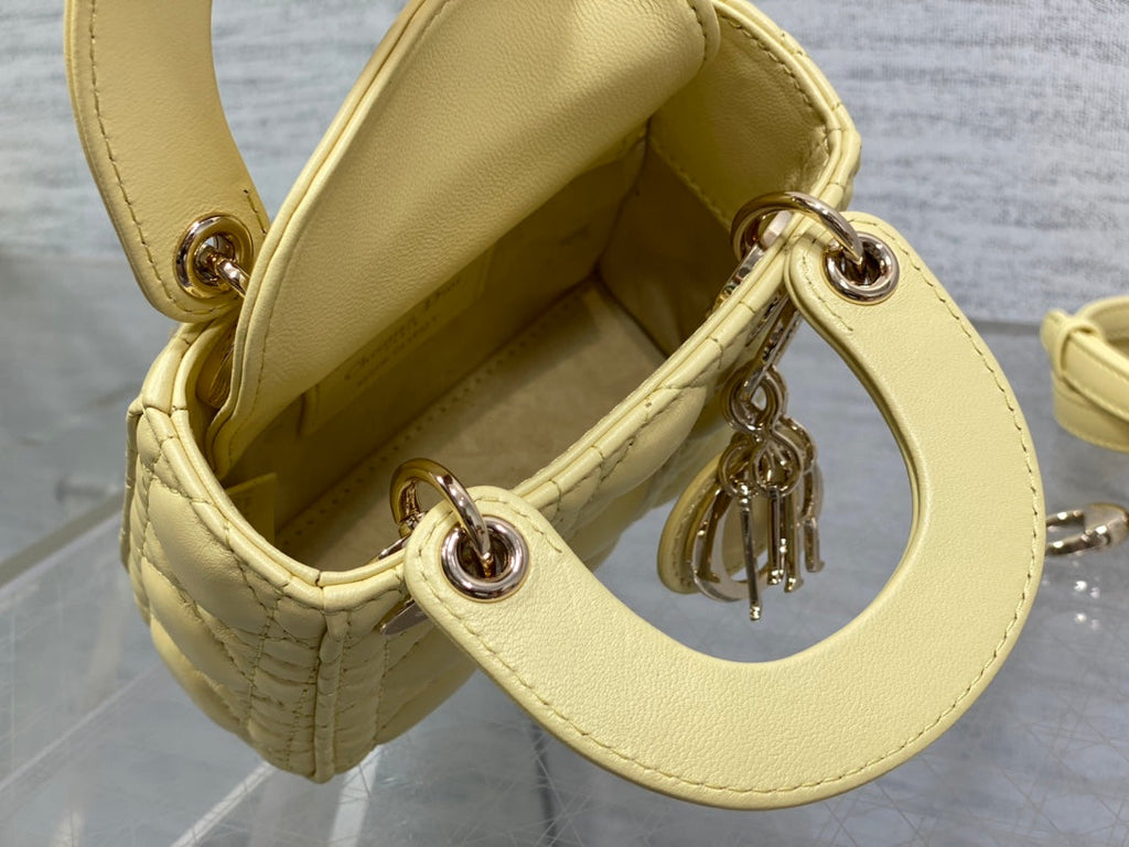 micro lady 12 yellow lambskin ghw
