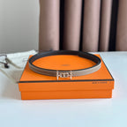 HM ANCRE BUCKLE & REVERSIBLE BLACK AND KHAKI BROWN LEATHER STRAP 13MM COPPER HARDWARE