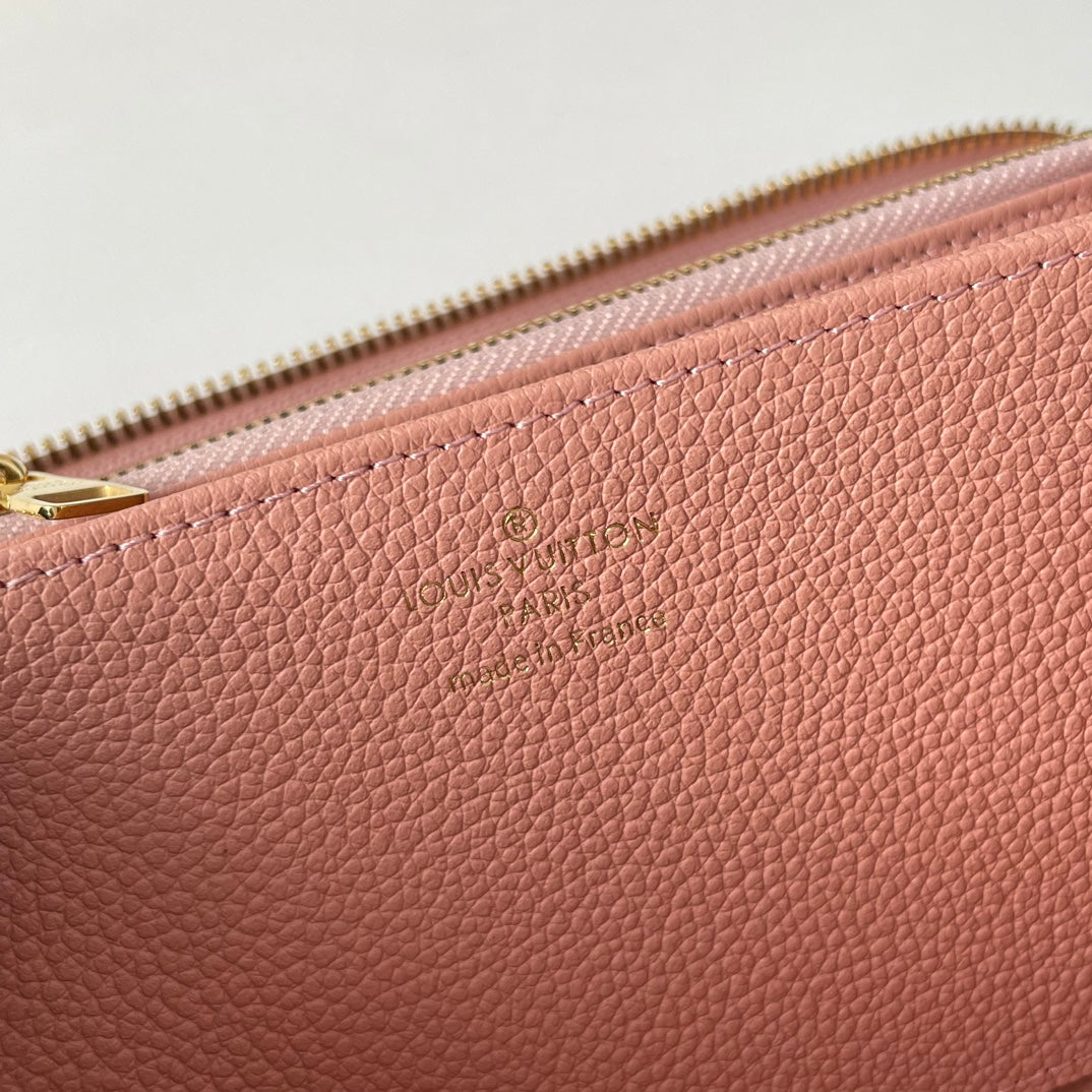 LV M61864 Zippy Wallet Pink Monogram Empreinte Leather 221617