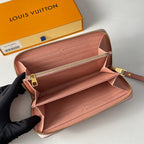 LV M61864 Zippy Wallet Pink Monogram Empreinte Leather 221617