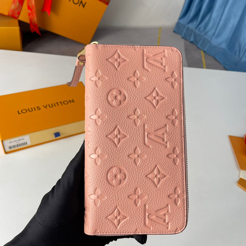 LV M61864 Zippy Wallet Pink Monogram Empreinte Leather 221617