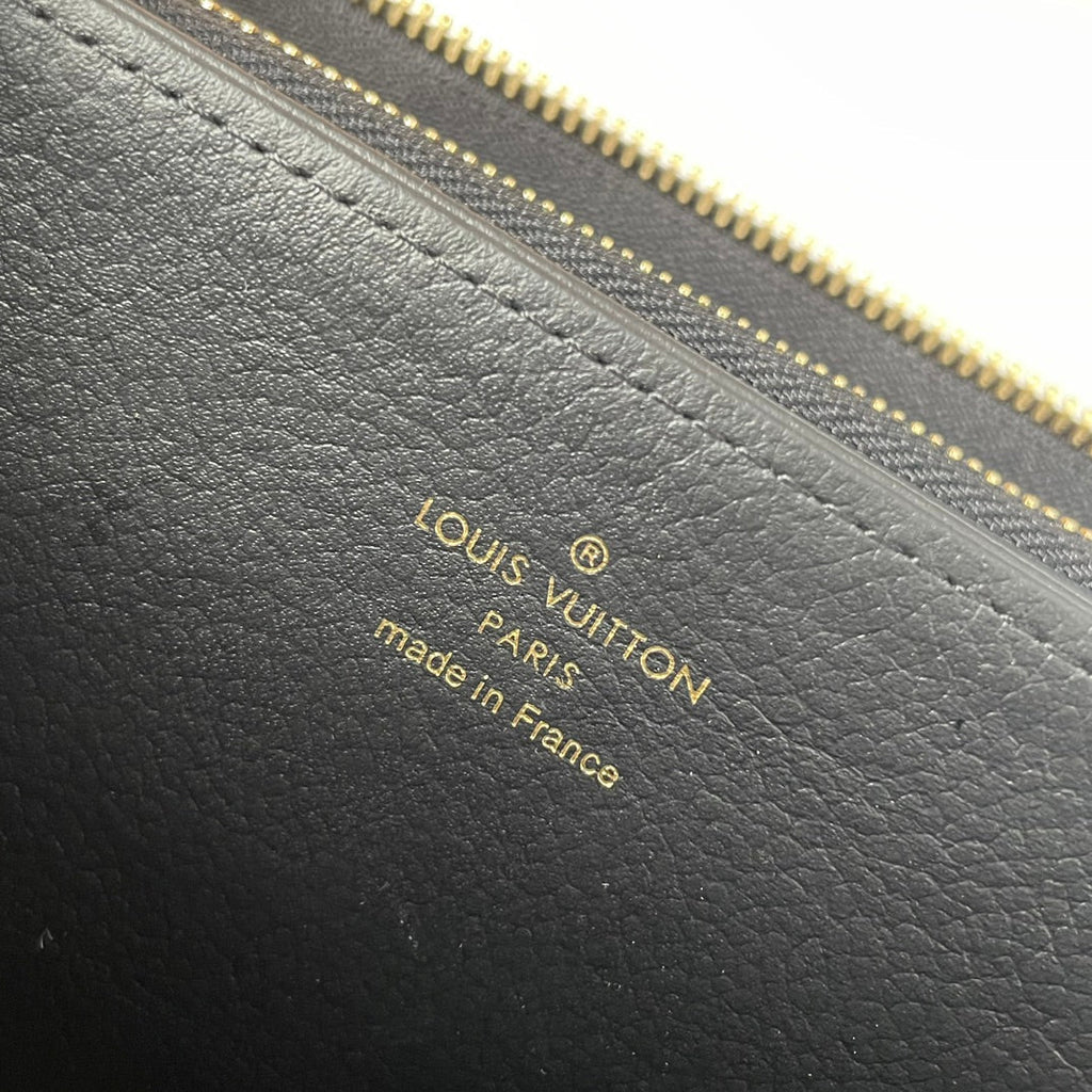 LV M61864 Zippy Wallet Black Monogram Empreinte Leather 221618