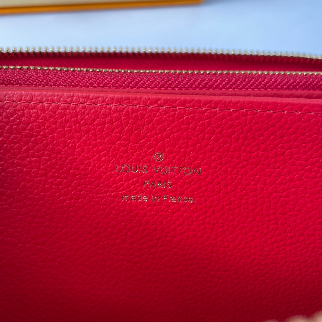 LV M61865 Zippy Wallet Red Monogram Empreinte Leather 221619