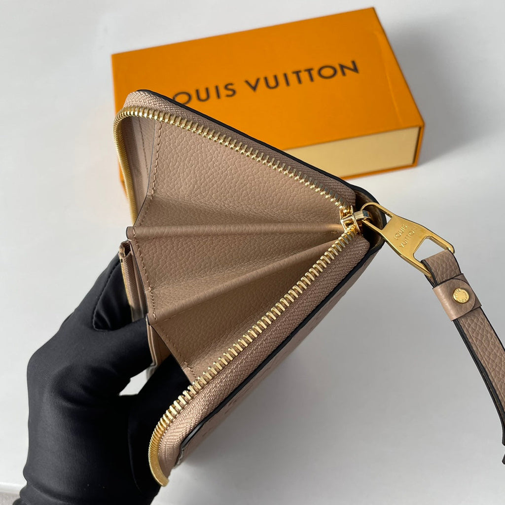 LV M60571 Zippy Wallet Tourterelle Monogram Empreinte Leather 221620