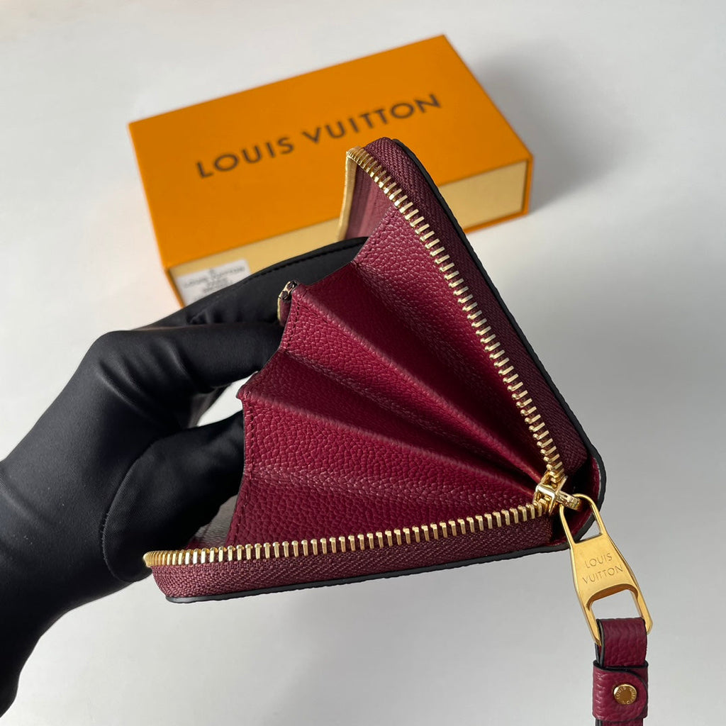 LV M63691 Zippy Wallet Burgundy Monogram Empreinte Leather 221621