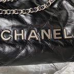 CC 24S Hobo 22 Bag 20cm Black Aged Lambskin