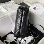CC 24S Hobo 22 Bag 20cm Black Aged Lambskin