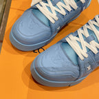LV 1AHTB0 Trainer Sneaker Blue Monogram-Embossed Leather Lace 626732