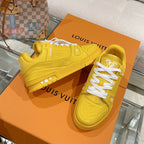 LV 1AHTB0 Trainer Sneaker Yellow Monogram-Embossed Leather Lace 626730