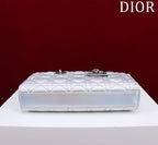 medium lady d-joy 26 silver metalic lambskin