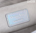 medium lady d-joy 26 silver metalic lambskin