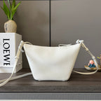 LOE LUNA HOBO 28 BAG IN WHITE CALFSKIN