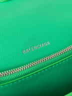 CRUSH CHAINED BAG 25 IN GREEN QUILTED CRUSHED CALFSKIN SILVER HARDWARE
