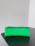 CRUSH CHAINED BAG 25 IN GREEN QUILTED CRUSHED CALFSKIN SILVER HARDWARE