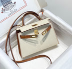 HM Mini Kelly 19cm Cream Gold Epsom Silver Hardware