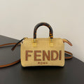 BY THE WAY MINI 18 IN BEIGE STRAW AND BROWN CALFSKIN TRIM