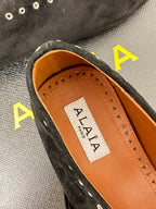 Alaia 25 Ballet Flats Black Suede 293240