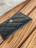 CC A84105 Coin Case Black Sliver Metal Lamskin 240725