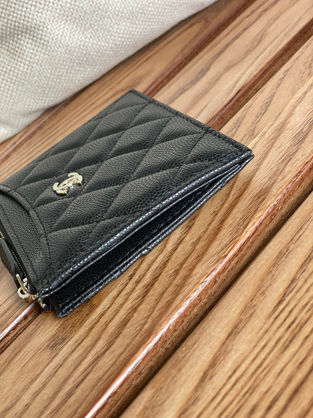 CC A84105 Coin Case Black Sliver Metal Caviar 240729