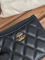 CC A84105 Coin Case Black Gold Metal Caviar 240745