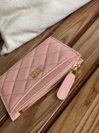 CC A84105 Coin Case Pink Gold Metal Caviar 240743