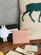 CC A84105 Coin Case Pink Gold Metal Caviar 240743