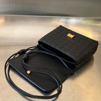 BV Mini Crossbody Bag 19cm Black Calfskin Ghw
