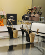 SL SUPER HIGH HEELS SANDAL METALLIC GOLD CALFSKIN