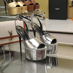 SL SUPER HIGH HEELS SANDAL SILVER CALFSKIN
