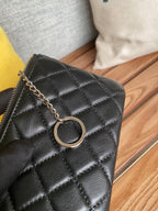 cc zipped wallet 14cm black lambskin silver hardware