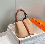 HM PICOTIN LOCK 22 BEIGE AND BROWN TOGO LEATHER