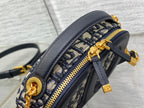 CD Oval camera bag 18 blue monogram cowhide leather