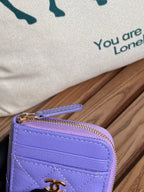 CC 22A Zippy Coin Purse Purple Caviar GHW 223900