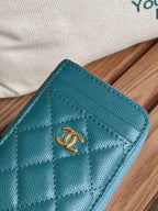 CC 22A Zippy Coin Purse Green Caviar GHW 223916