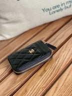CC 22A Zippy Coin Purse Black Sheepskin GHW 223920