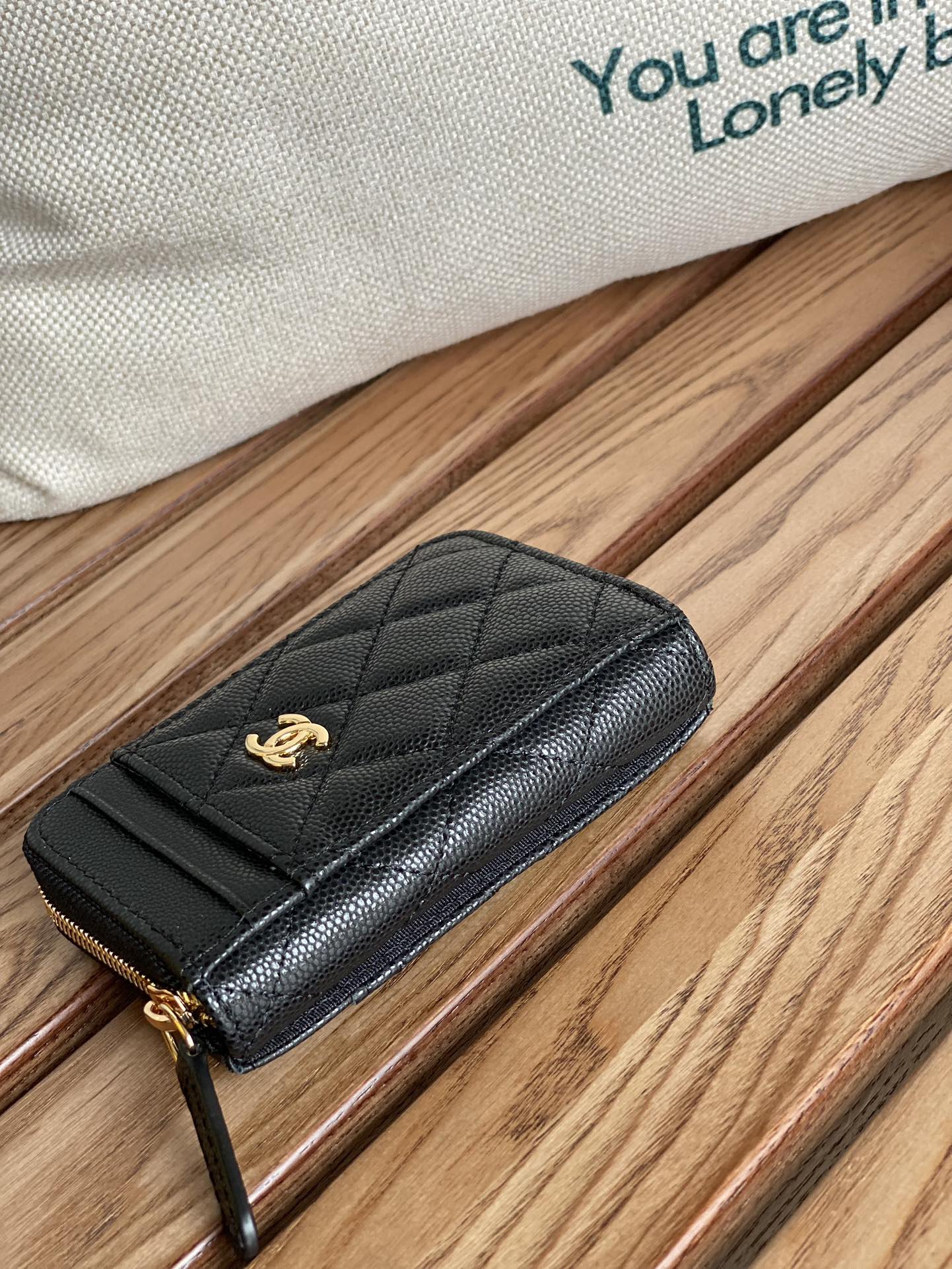 CC 22A Zippy Coin Purse Black Caviar GHW 223922