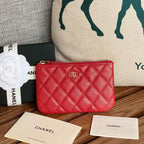 cc zipped wallet 15 red caviar gold hardware