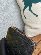 CC Zippy Long Wallet 19.5cm Black Caviar GHW 223945