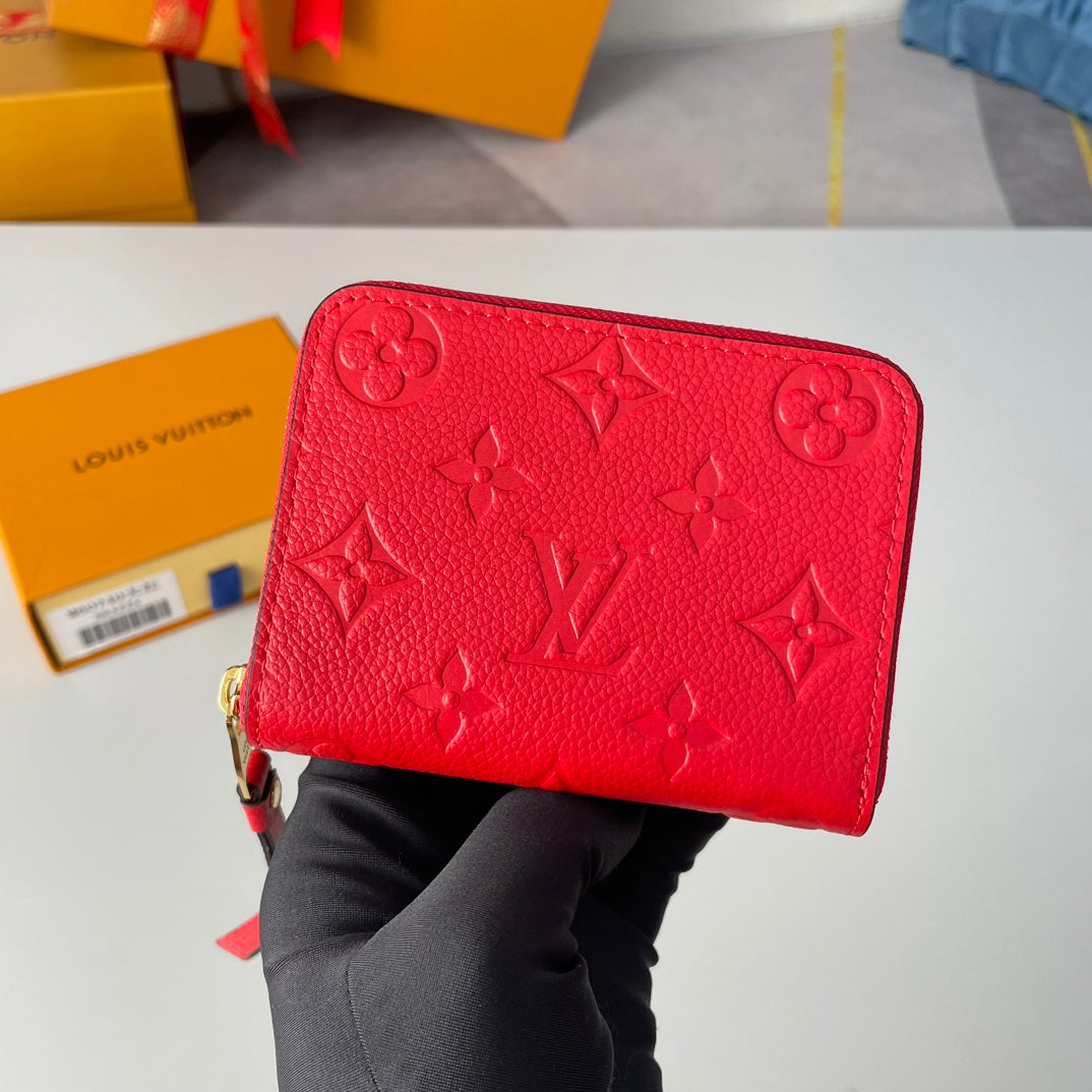 LV M60740 Zippy Coin Purse Red Monogram Empreinte Leather 221610