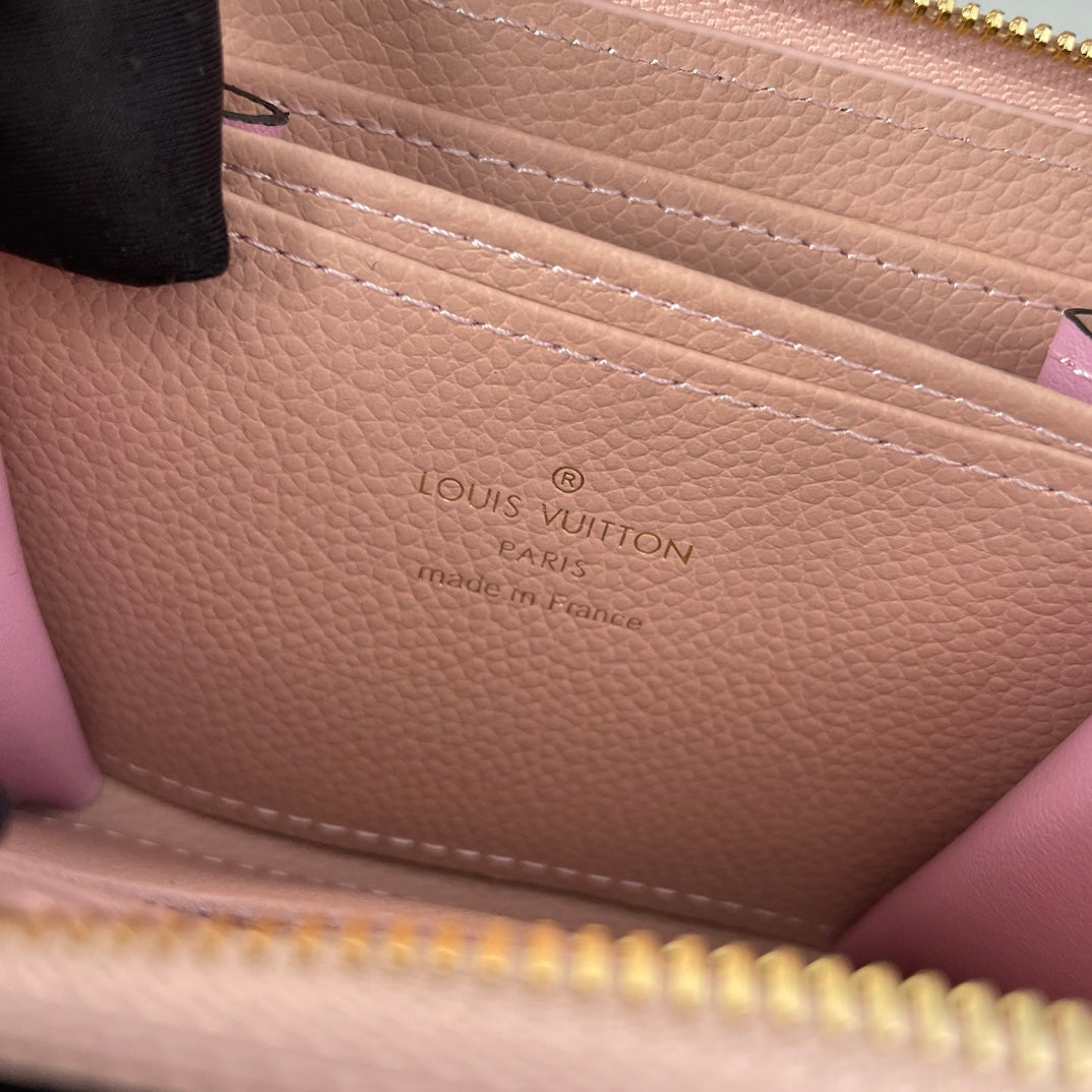 LV M60740 Zippy Coin Purse Pink Monogram Empreinte Leather 221612