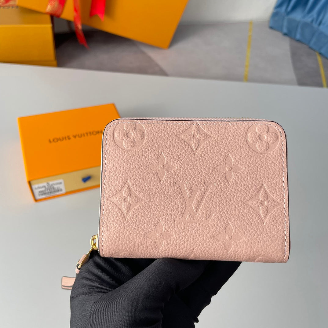LV M60740 Zippy Coin Purse Pink Monogram Empreinte Leather 221612