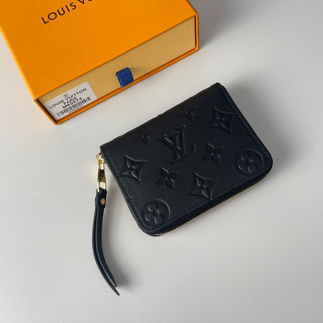 LV M60574 Zippy Coin Purse Black Monogram Empreinte Leather 221613