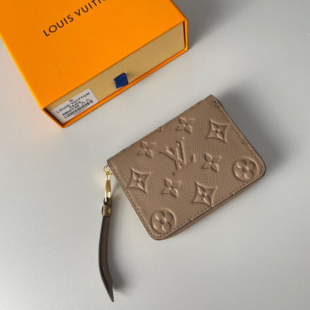 LV M60740 Zippy Coin Purse Tourterelle Monogram Empreinte Leather 221614
