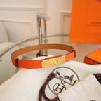 hm kelly belt 18mm orange epsom leather
